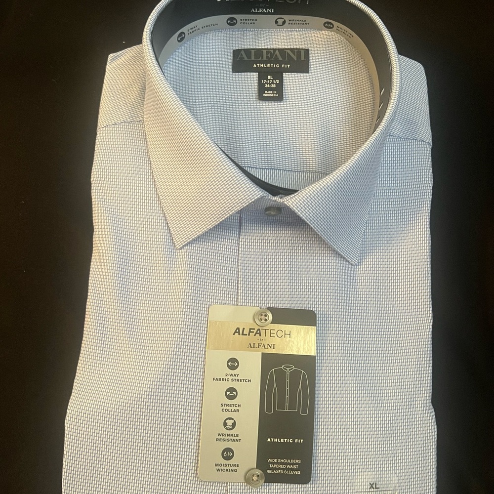 Blue Alfani Wrinkle resistant dress shirt